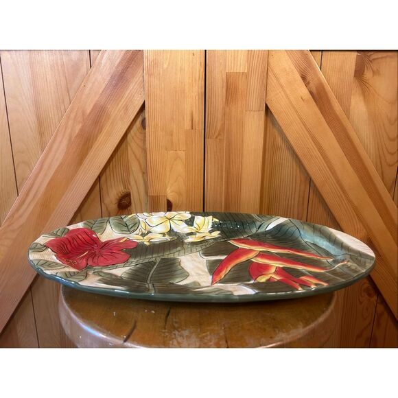 Island Plantations Island Garden Serving Platter hand painted (5595) - Picture 7 of 10